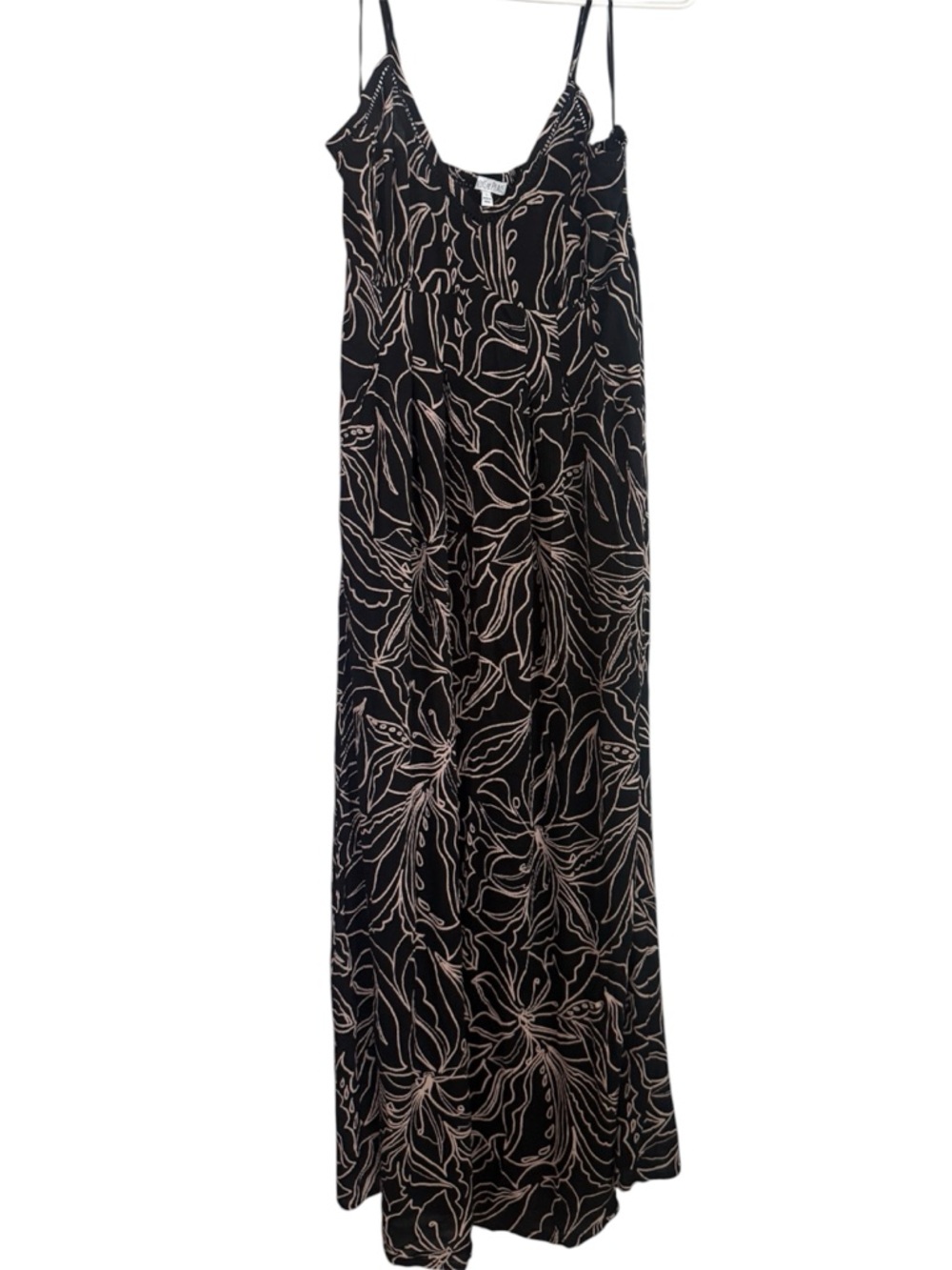 Black Floral Slip Maxi Dress - Elegant Spaghetti Strap Dress